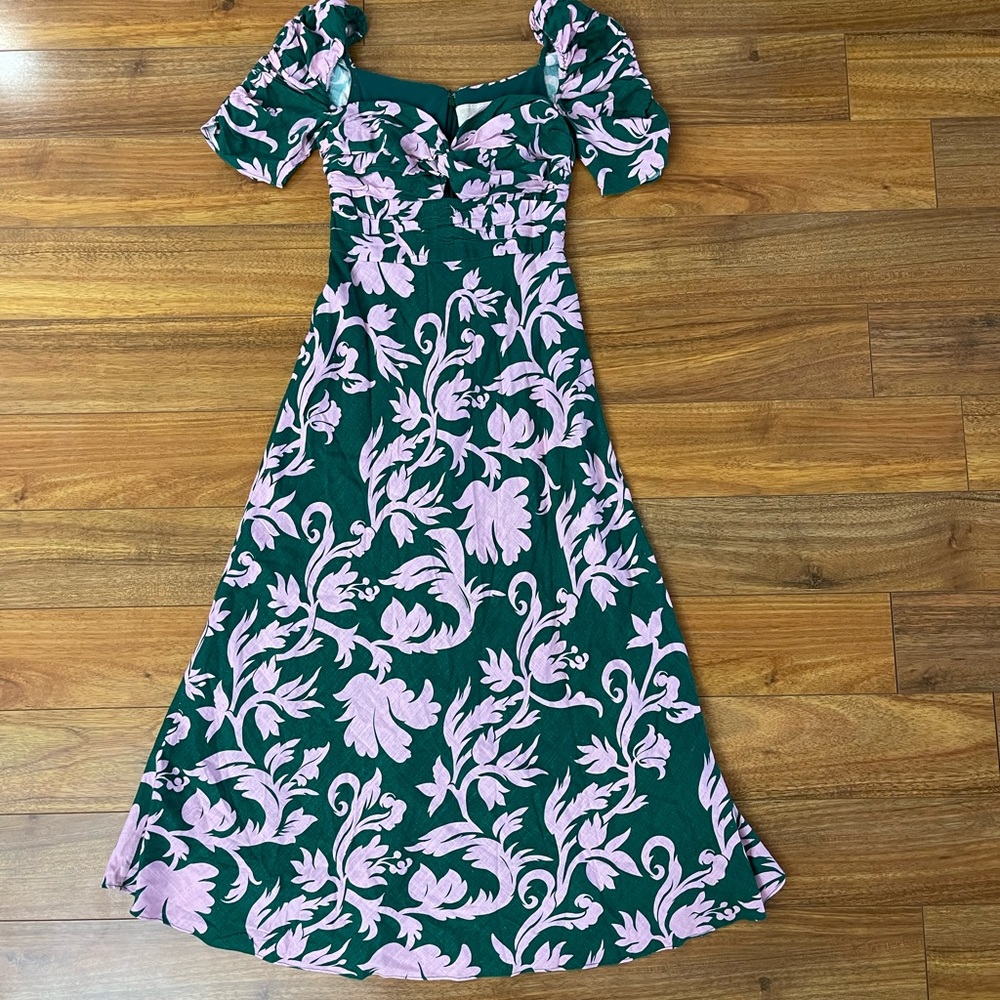 Keepsake Wistful Mid Jade Baroque Dress XS